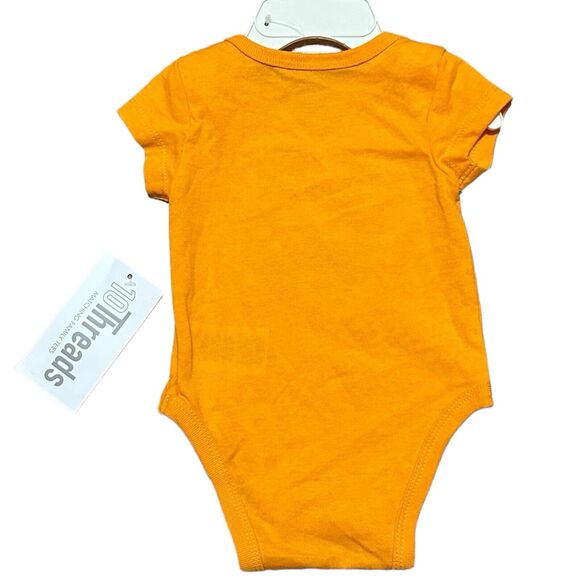 10 Threads Halloween Orange Jack-o-Lantern One Piece Shirt / Top Size 0-3 Months - Picture 5 of 7